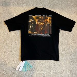 Off white, size M skate cut Caravaggio T shirt of the crowning of Christ